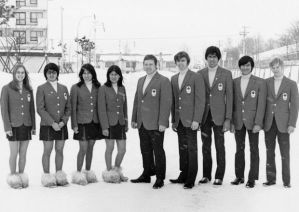 From Whitelines: "But the girls! Mini skirts and bare legs! They must be freezing their asses off. This isn’t a Newcastle night out! Someone obviously felt sorry for them and whacked those hideous Yeti shoes on their feet. And they seem to have recruited Velma from Scooby Doo into their ranks."