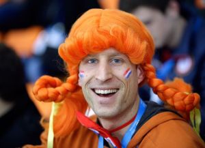 Okay, it's a Dutch guy in a pigtail wig. But as they say, anything goes in Amsterdam.