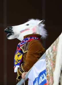 Okay, it's a Russian in a horse head. But you have to appreciate the Russians' sense of humor.