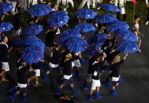 I can understand the umbrellas given the UK's weather patterns. But go-go boots, not so much.