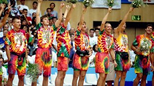 I don't know about you. But for some reason, I don't believe that tie dye and Olympic basketball don't mix. Just my opinion.