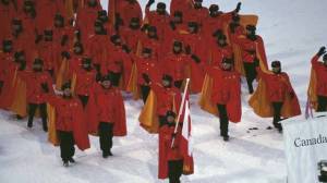 Canada: We didn't have time to design our Olympic uniforms this year. Can you please help us? Russia: I'm sure these old Soviet uniforms will do the trick. How does that sound like? Canada: Fine.