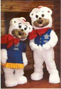 From Listverse: "Named deliberately after folky sorts of greetings, these cowboy-dressed polar bears aimed to represent Western Canadian hospitality. Employed during the 1988 Calgary Olympics, these giant, furry bear suits came off less hospitable than they did just plain creepy, looking like cheap teddy bears with five o’clock shadows – creepier still knowing a grown (and likely sweaty) man was hiding inside."