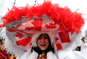 My, that's a really huge hat with feathers. Might expect that from Mexico. Canada not so much.