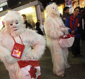 You'd think they'd be for Team Nepal since they're legendary Himalayan monsters. But no, they have Canadian flags.