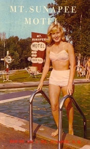 Yeah, there's a place called Sunapee. I know it stirs giggles. Also, note the bikini clad woman who just got out of a pool. 