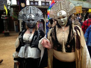 Yes, they kind of look creepy. But apparently, these people think the masks are cool. So they go with them.