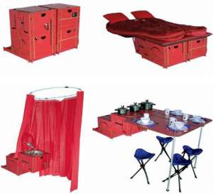 These can be made into different things like containers, a shower, a bed, and a table. So your camping needs can be all accounted for.