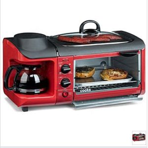 So you don't have to worry about making coffee or bagels in the woods. Also very state of the art.