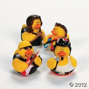 Wish they had rubber duckies of specific rock groups instead of this generic set. But you have to go what you can get sometimes.