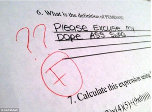 No, I don't think PEMDAS means "Pleas Excuse My Dope Ass Swag." It's more like "Please Excuse My Dear Aunt Sally" or parenthesis, equation, multiplication, division, addition, and subtraction. It's a formula in algebra.