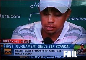Man, HLN did not use a good choice of captions here. Yes, he's talking about golf. But the caption makes it sound so dirty.