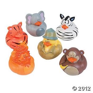 Even the animals resemble rubber ducks. However, I don't think he's going to find a tiger duck though. Tigers live in Asia.