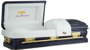 Yes, these team caskets do exist. Yes, I know it's ridiculous and think a regular one is cheaper. But somehow there's a demand.