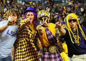 LSU fans tend to be a little crazier college sports fans than some of the other schools for some reason. But I like the purple kilt in this.