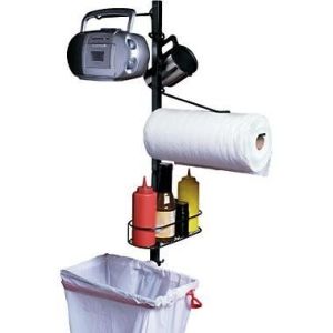 Another DIY camping thing. Like how this has a place for music, paper towels, and condiments as well as a trash can.