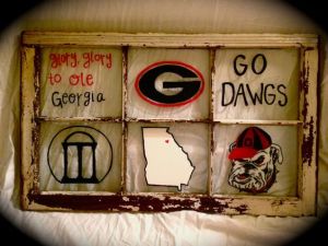 Yes, it's an old window that's decorated with Georgia Bulldog stuff. A must for any diehard fan.