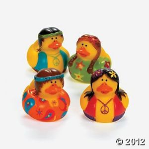 Seems like these duckies are into sex, drugs, and rock n'roll. Also, hope they don't drink the brown acid.