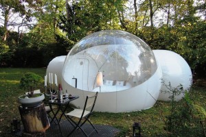 Yes, this is another bubble tent. But at least this one has a place where you can change your clothes. 