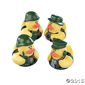 Or the trenches if you decide to play WWI in the bath tub. But you have to love these little troopers.