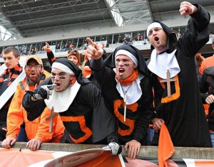 Yes, they're guys dressed as nuns. But as a Catholic, I don't find their outfits offensive. In fact, I think they're quite clever to tell you the truth.