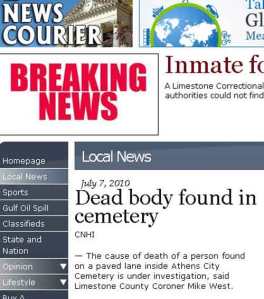 Yes, dead bodies are found in cemeteries because that's where people put them. Then again, this grave yard seemed to have a corpse too many.