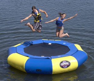 Yes, these do exist. And you can inflate them to put on a body of water. Yet, makes sure it's a beach before you use it.