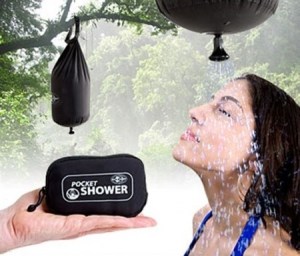 Yes, this is a shower you can carry in the palm of your hand. Butyou have to fill it with water and put it up a tree first.