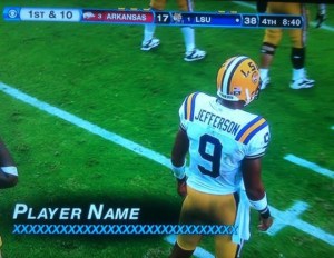 His last name is Jefferson which is on the back of his jersey. He's from LSU. This is ridiculous.