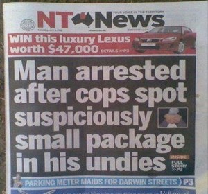 I guess the package seemed to contain something like drugs. Still, it reads like the guy was shot for not being well endowed.