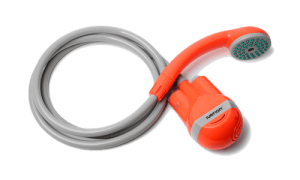 Sure it looks like some headphone. But you put water in it. I know it doesn't look like much but it's a portable shower.