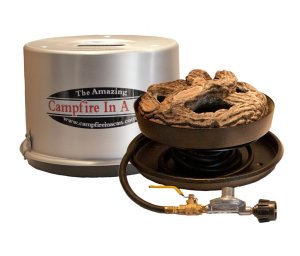 Or as I call it, a "campfire for lazy people." Seriously, campfires should have real wood and be made by scratch. Not this.