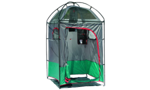 This is a portable camp shower as you can see. So if you want a place for your portable shower, it's got you covered.
