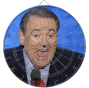 Or if you really hate him that throwing darts at his face helps you let out your aggression. Works either way. Glad he's gone. Hope he didn't forget to slam the door on his way out.