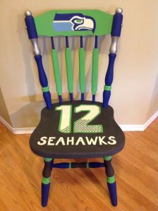 Yes, it's a Seahawks dining chair. Don't ask me how I managed to find so many Seahawks stuff. They just seem to have a lot on Pinterest.