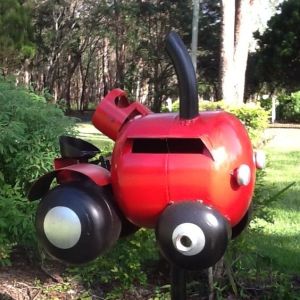 Doesn't hurt that it was made from an old propane tank. Got to love the wheels and the seat.