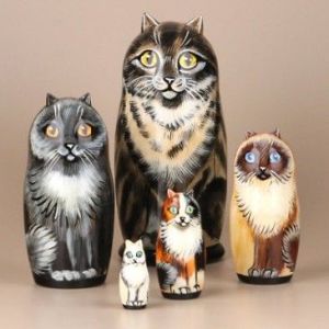A must have for the crazy cat ladies of lore. A set of 5 cat breeds.