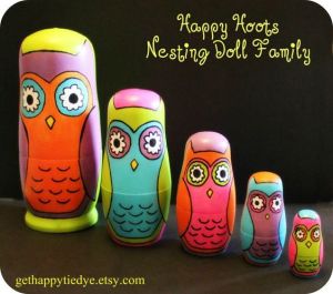 Yes, this is my third owl nesting doll set. But these have different colors on them. So I couldn't pass it up.