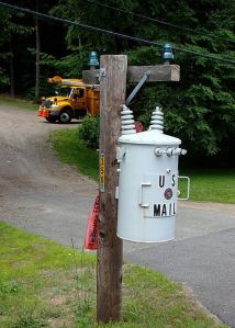 Nice to see how this is specifically labeled "US Mail." So you won't mistake it for something you see on the power lines.
