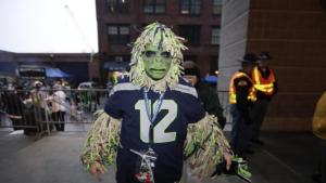 Then again, he might be a sasquatch who keeps to himself in the forest and only turns out for Seahawks games. Why Bigfoot enthusiasts don't notice, we'll never know.