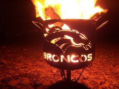 It's a fire pit with the Denver Broncos logo. But the horse looks especially menacing in flames.
