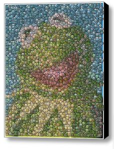 Yes, this is Kermit bottle cap portrait. I know it seems a bit strange. But it's really a good representation of the most famous Muppet.