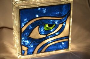 This one uses the Seattle Seahawk logo and contains a green seahawk eye. Wanted to put it on last year's NFL craft post but didn't have the room. So it goes on this one.