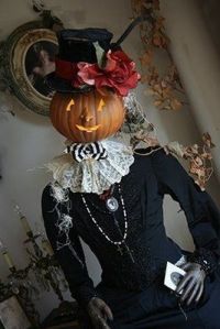 Well, it certainly is a dress of black and lace. Love the flowers in the hat. Lovely.