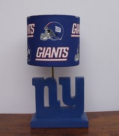 It even has the "NY" from the New York Giants in wooden blocks. Along with an New York Giants lampshade.