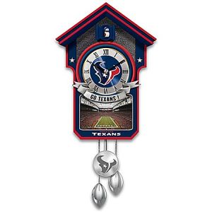 If it didn't have the Houston Texans stuff on it, it would just be a plain red, white, and blue cuckoo clock. But putting football stuff doesn't enhance its beauty.