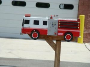 There seem to be a lot of firetruck mailboxes. But this is the one I think really stands out for me. Love the detail.