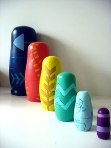 This one depicts rainbow colors with each sporting a unique pattern. Guess it's easier than painting a face.