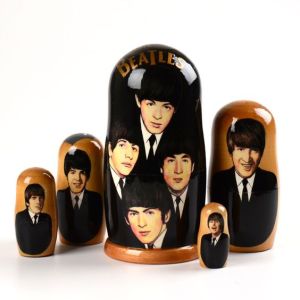 Yes, it's another Beatles nesting doll set. But this one depicts them early in their career. That's different.