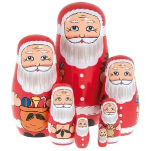 Each of these has a different Santa though their faces mostly look the same. And so do their clothes.